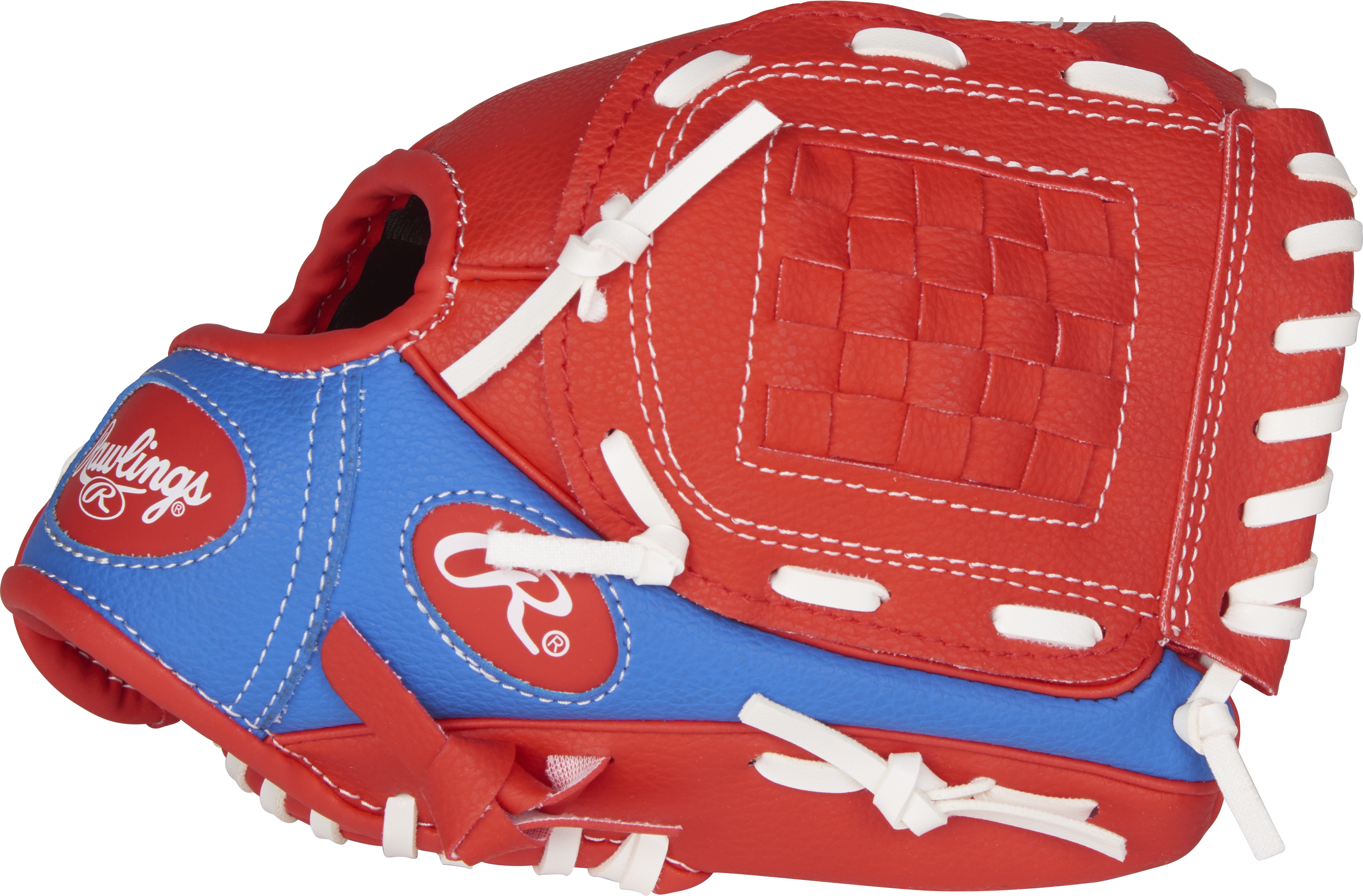 Rawlings Players Series Youth 9-Inch Baseball Glove W/Ball - Right Hand Thrower - Scarlet/Royal