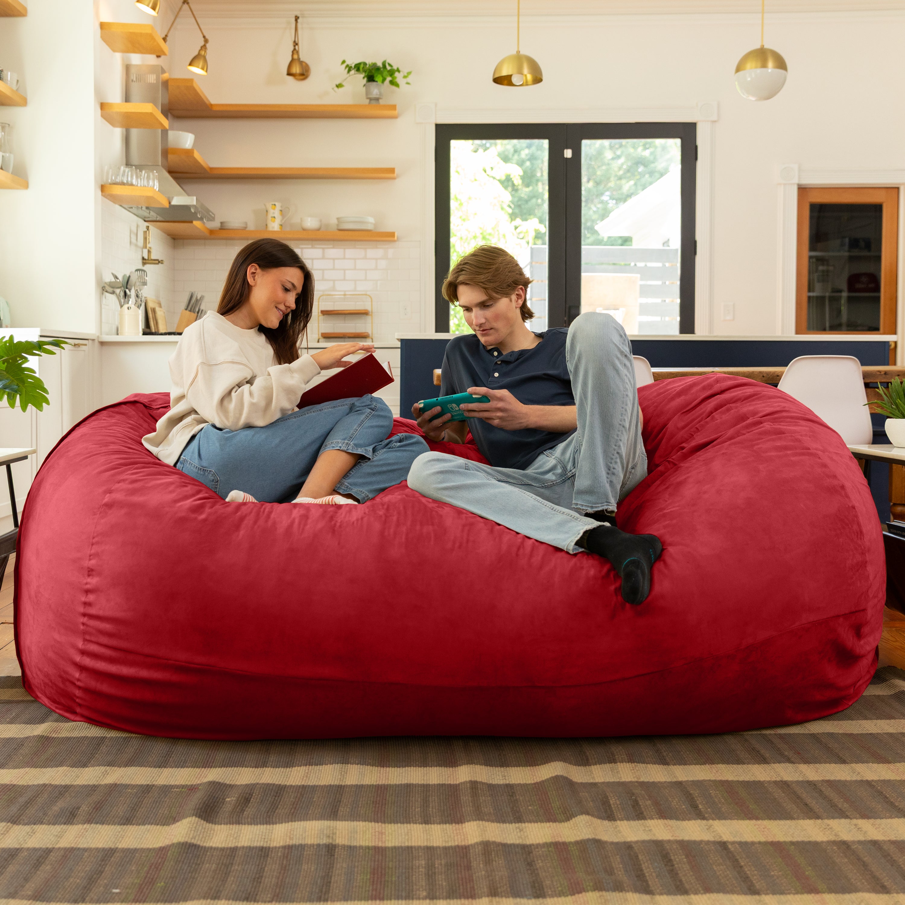 Jaxx 7 Foot Giant Bean Bag Sofa, Cinnabar