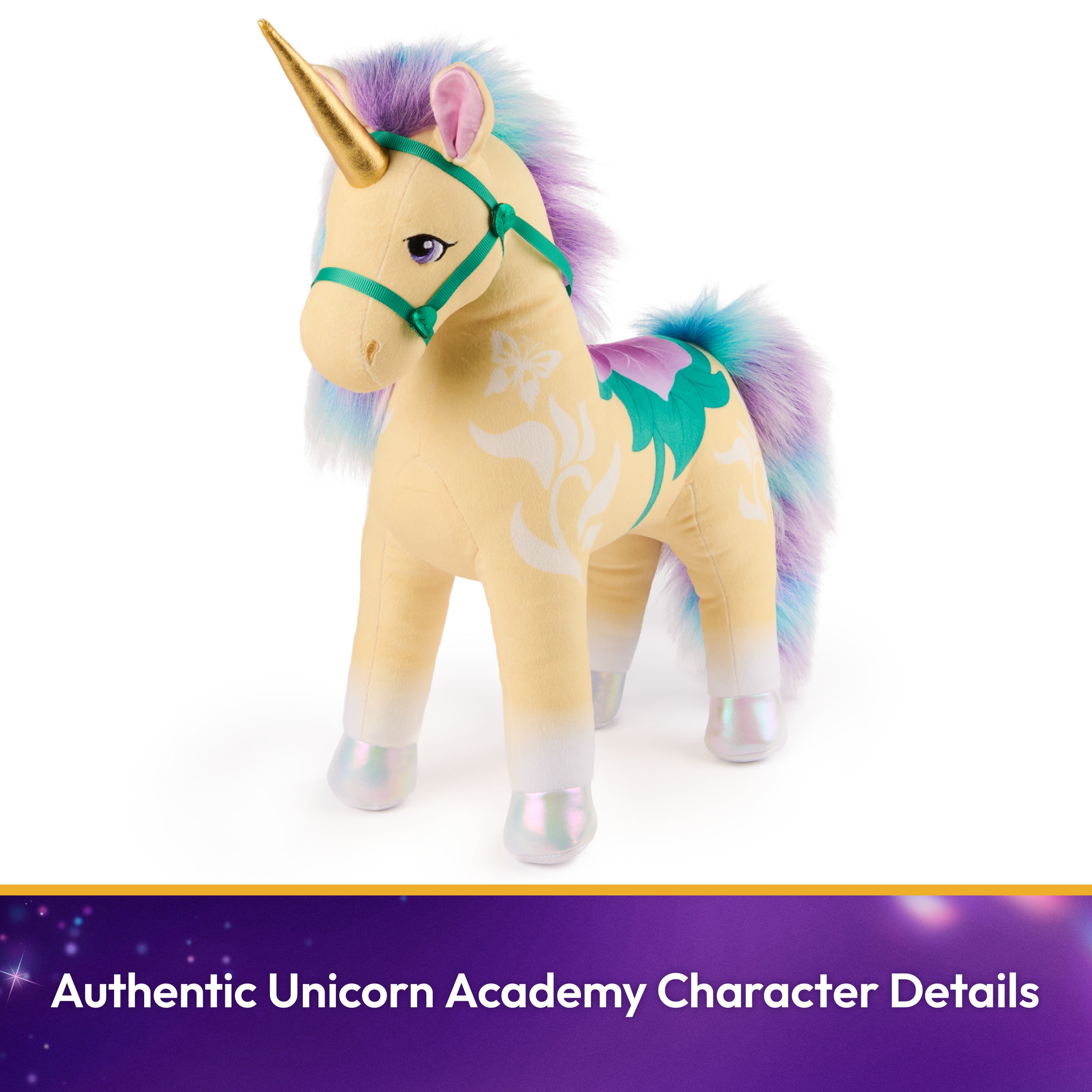 Unicorn Academy Official Leaf Plush Toy,  Unicorn Stuffed Animal, Toys for Girls Ages 1 & Up, Yellow, 15”