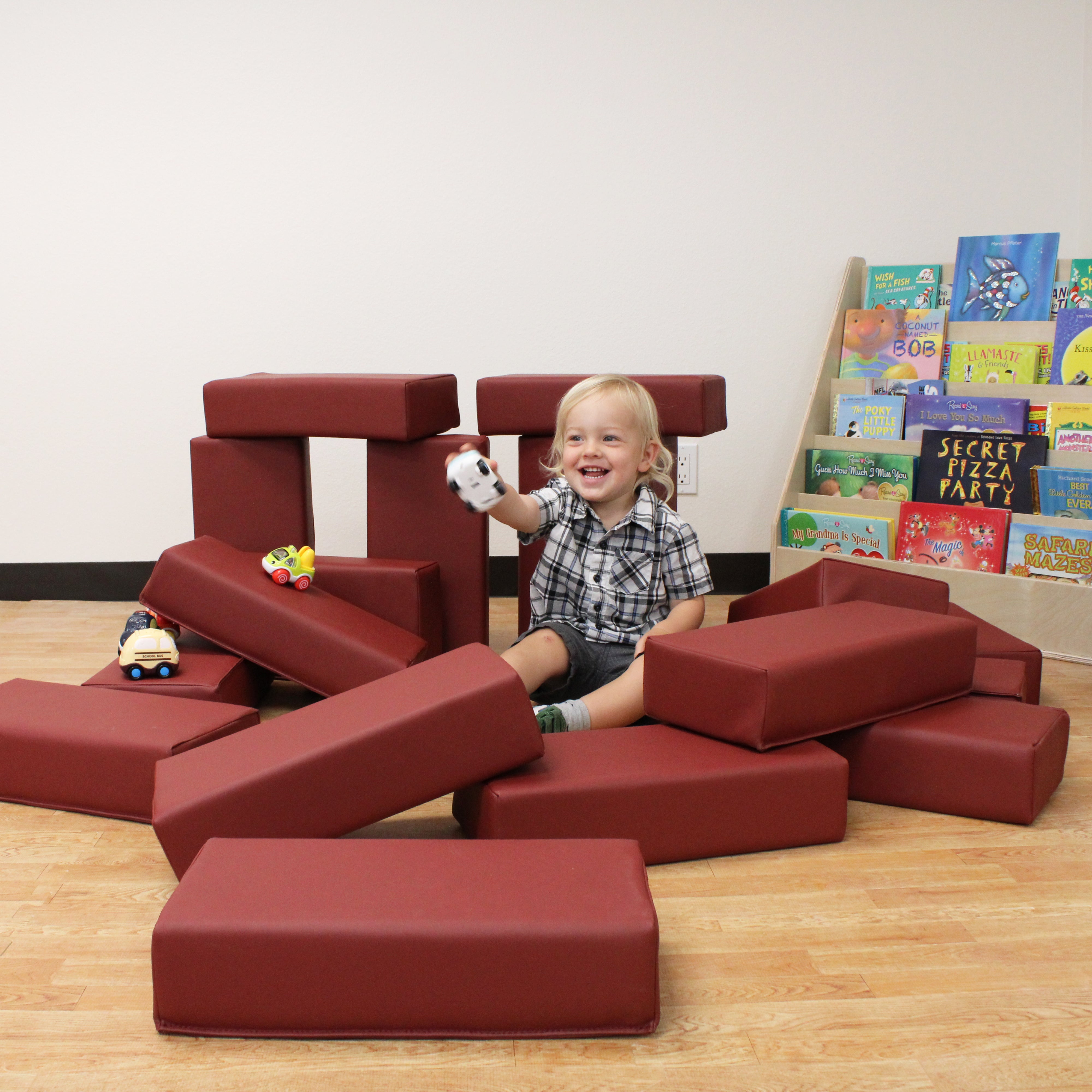 SoftScape Brick Blocks Set, 18-Piece - Burgundy
