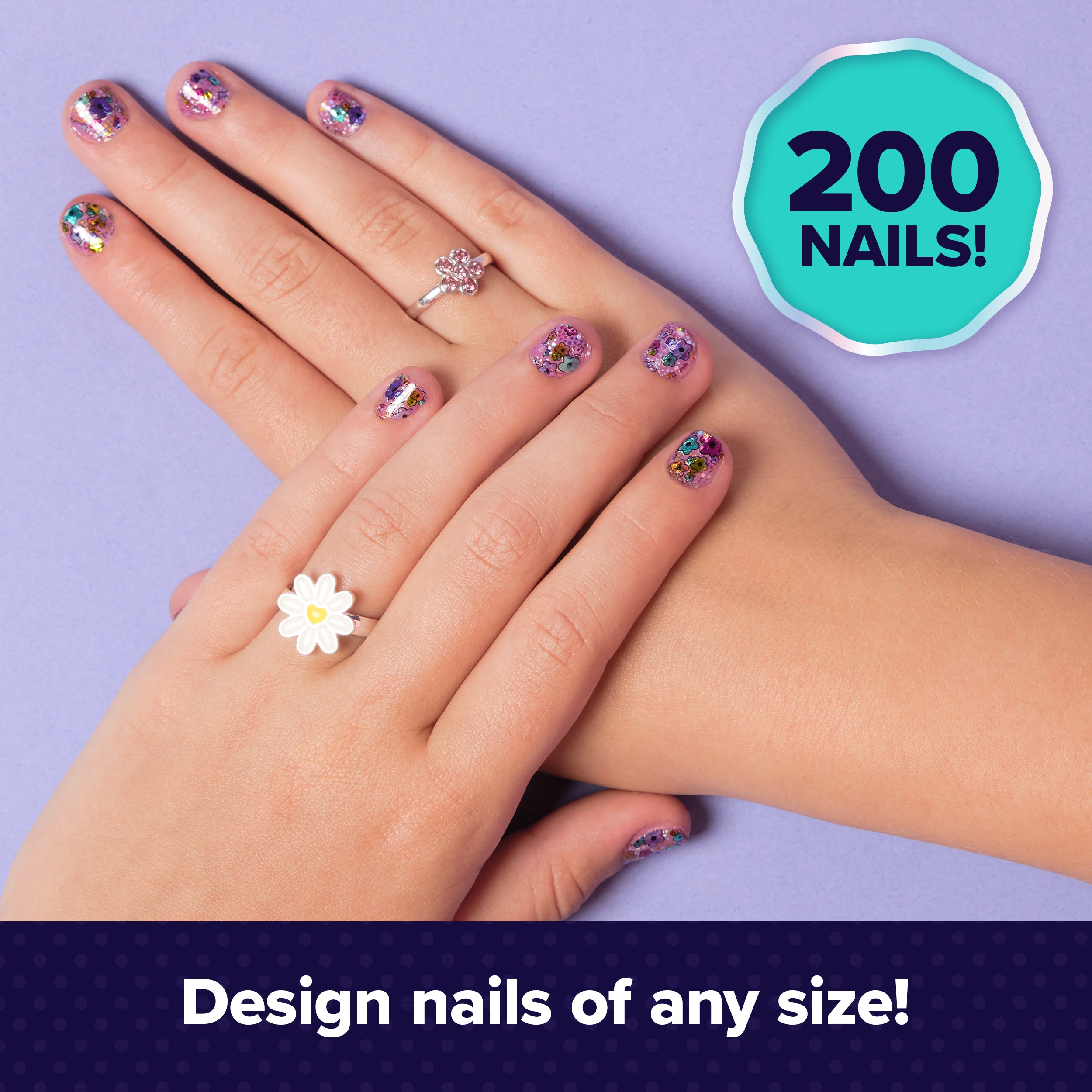 Cool Maker, GO GLAM Studio Nail Kit, Style 200 Nails, 4 Designs, 2 Polish Applicators & Mask Packaging May Vary, Arts and Crafts for Ages 7 and up