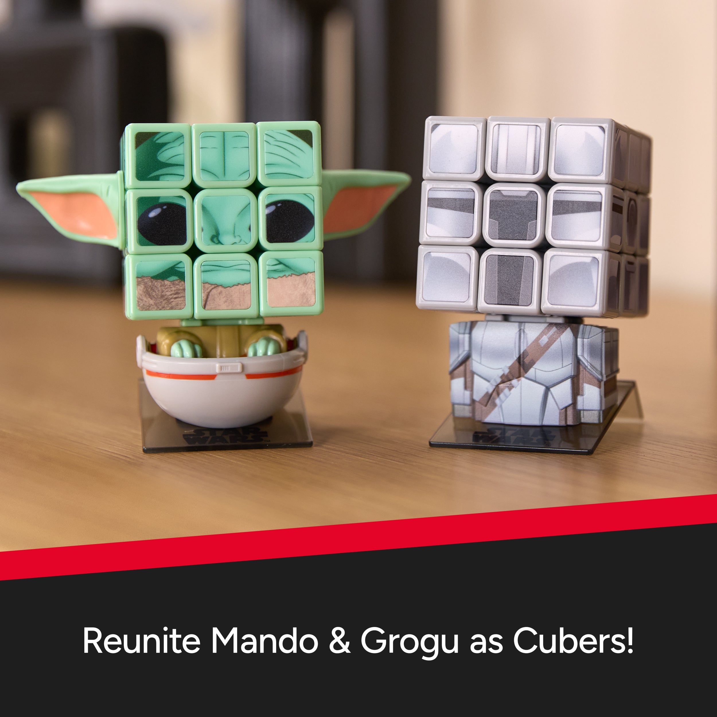 Rubik’s Cube, Star Wars Grogu Cuber with Display, Mandalorian’s The Child, Problem-Solving Brain Teaser, Classic Color-Matching Puzzle, Fidget Toy for Kids, Collectible Star Wars Toy, for Ages 8 & Up
