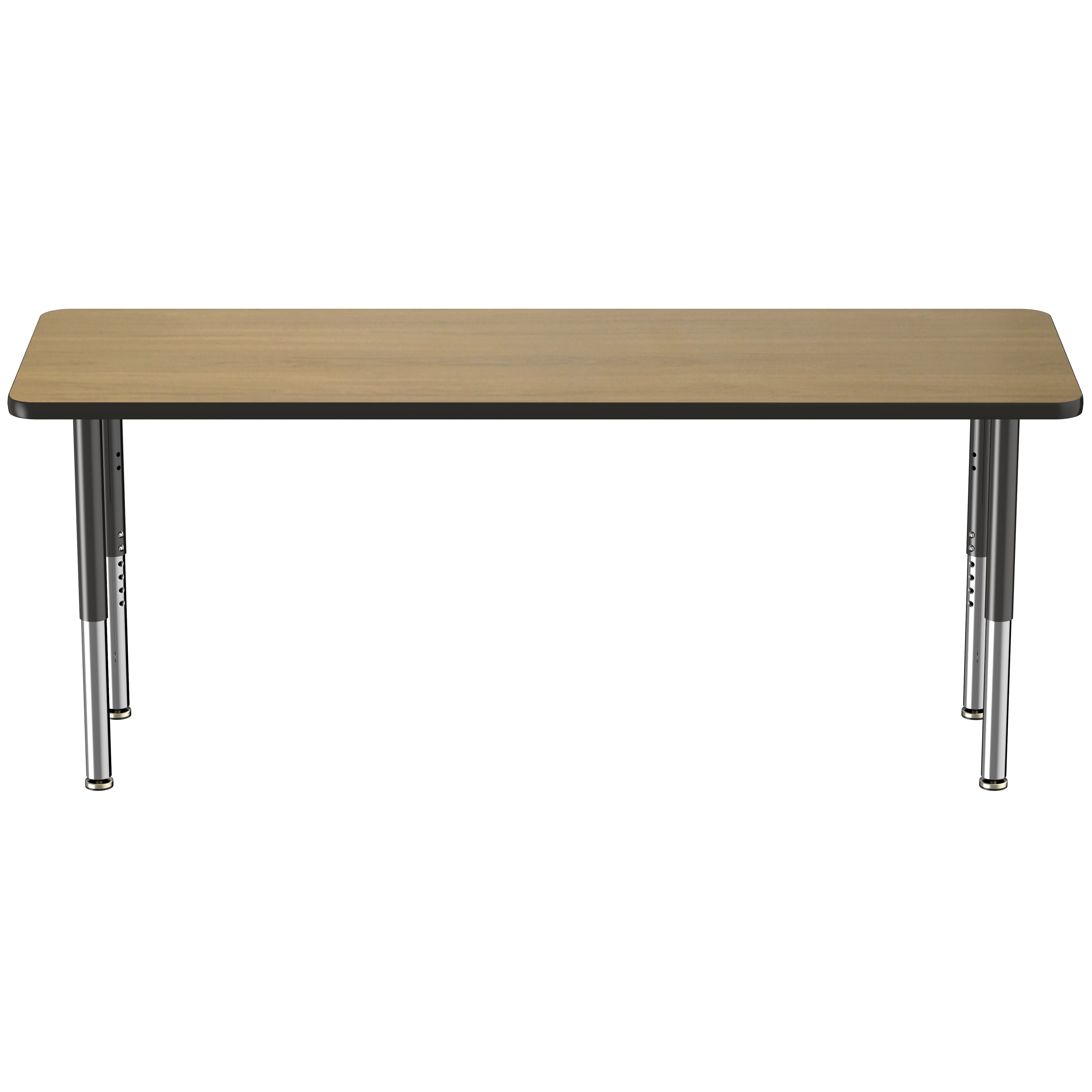 24" x 72" Rectangle T-Molding Activity Table with Adjustable Super Legs - Pasadena Oak/Black