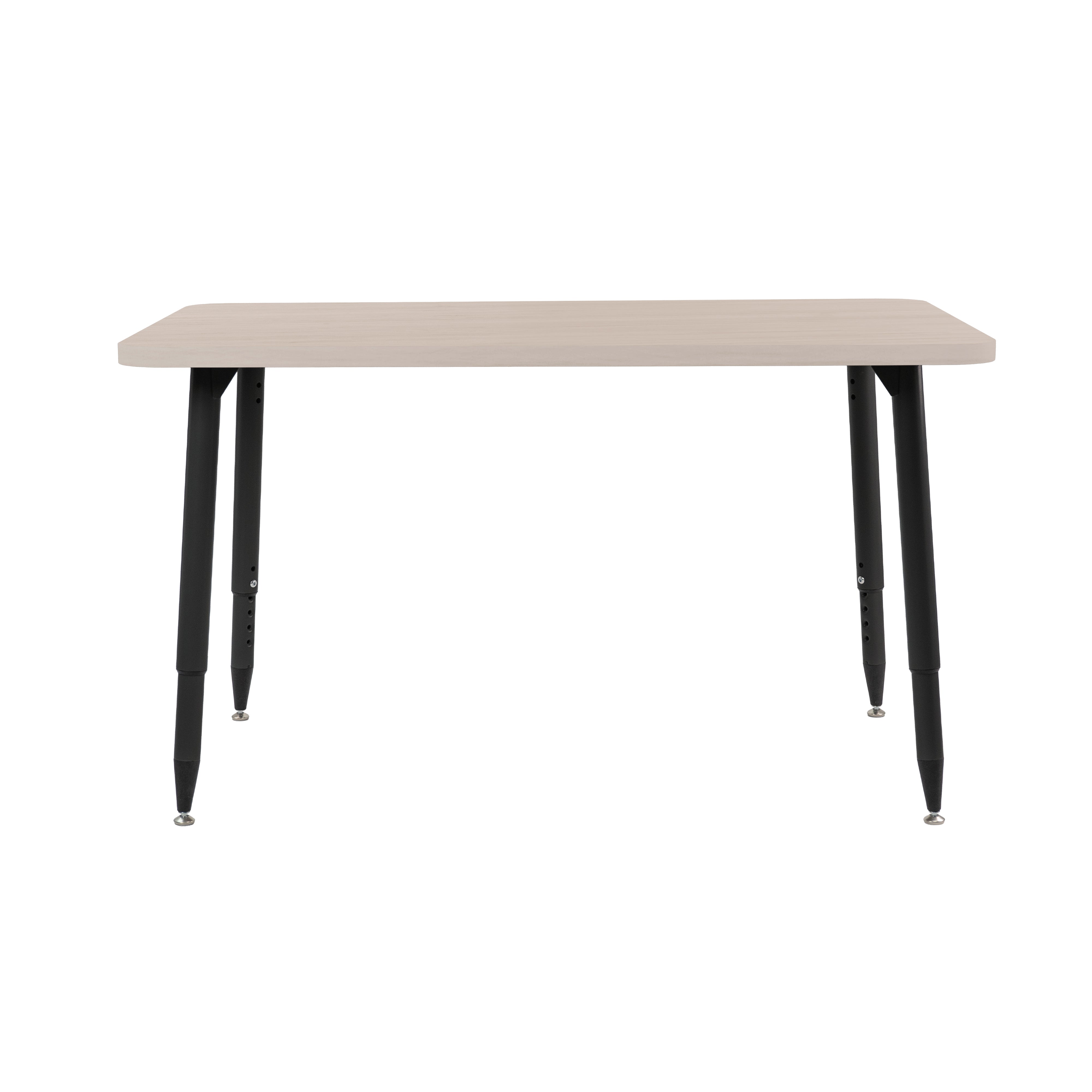Adapte 30" x 48" Rectangle Woodgrain Activity Table with Adjustable Tapered Legs - Asian Sand/Black