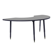 Adapte 36" x 72" Half Moon Thermofused Activity Table with Adjustable Tapered Legs - North Sea/Navy