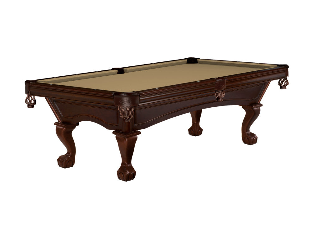 Glenwood 8' Espresso with Ball & Claw Leg - Shield Pockets , Pool Table - 98.5"L x 54.5"W x 32"H