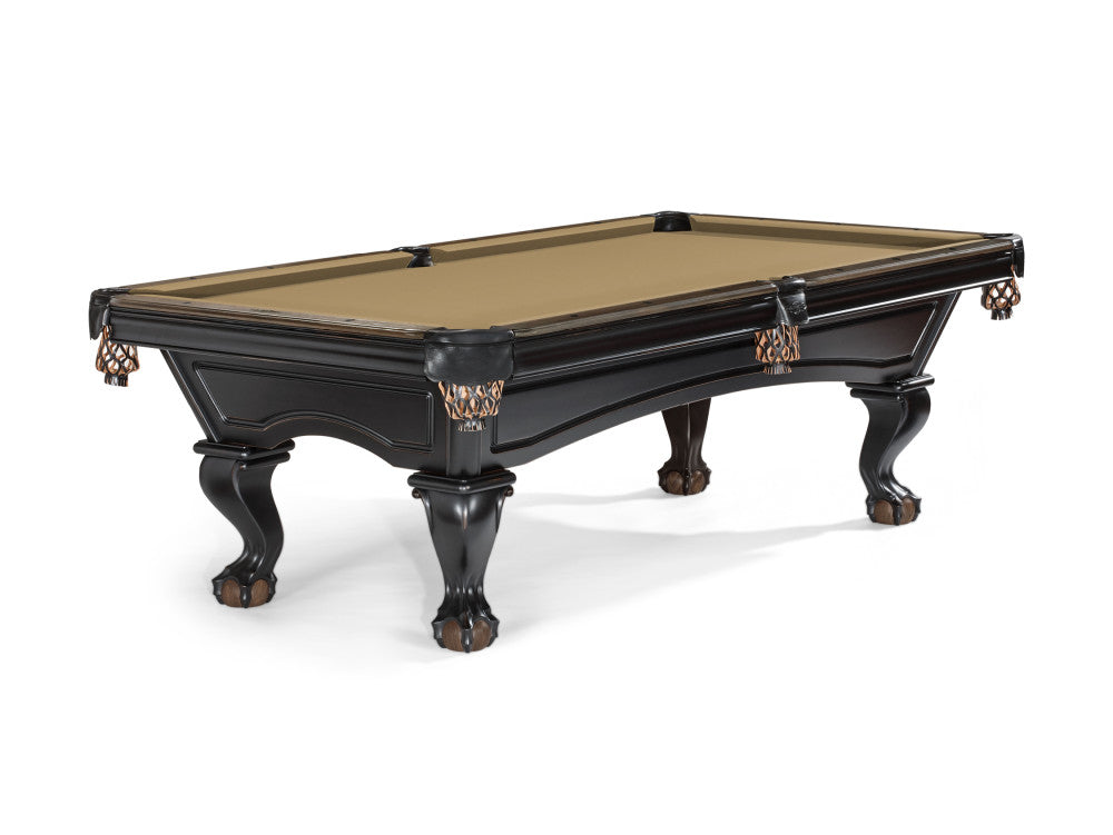 Glenwood 8' Two Tone MB /Coffee with Tapered Leg - Shield Pockets , Pool Table - 98.5"L x 54.5"W x 32"H