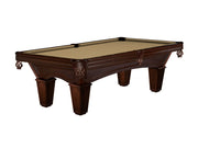 Glenwood 8' Espresso with Tapered Leg - Shield Pockets , Pool Table - 98.5"L x 54.5"W x 32"H