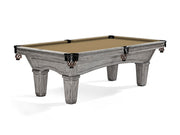 Glenwood 8' Rustic Grey with Tapered Leg - Shield, Pool Table - 98.5"L x 54.5"W x 32"H