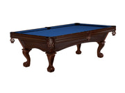 Glenwood 9' Espresso with Ball & Claw Leg - Shield Pockets , Pool Table - 110.5"L x 60.5"W x 32"H