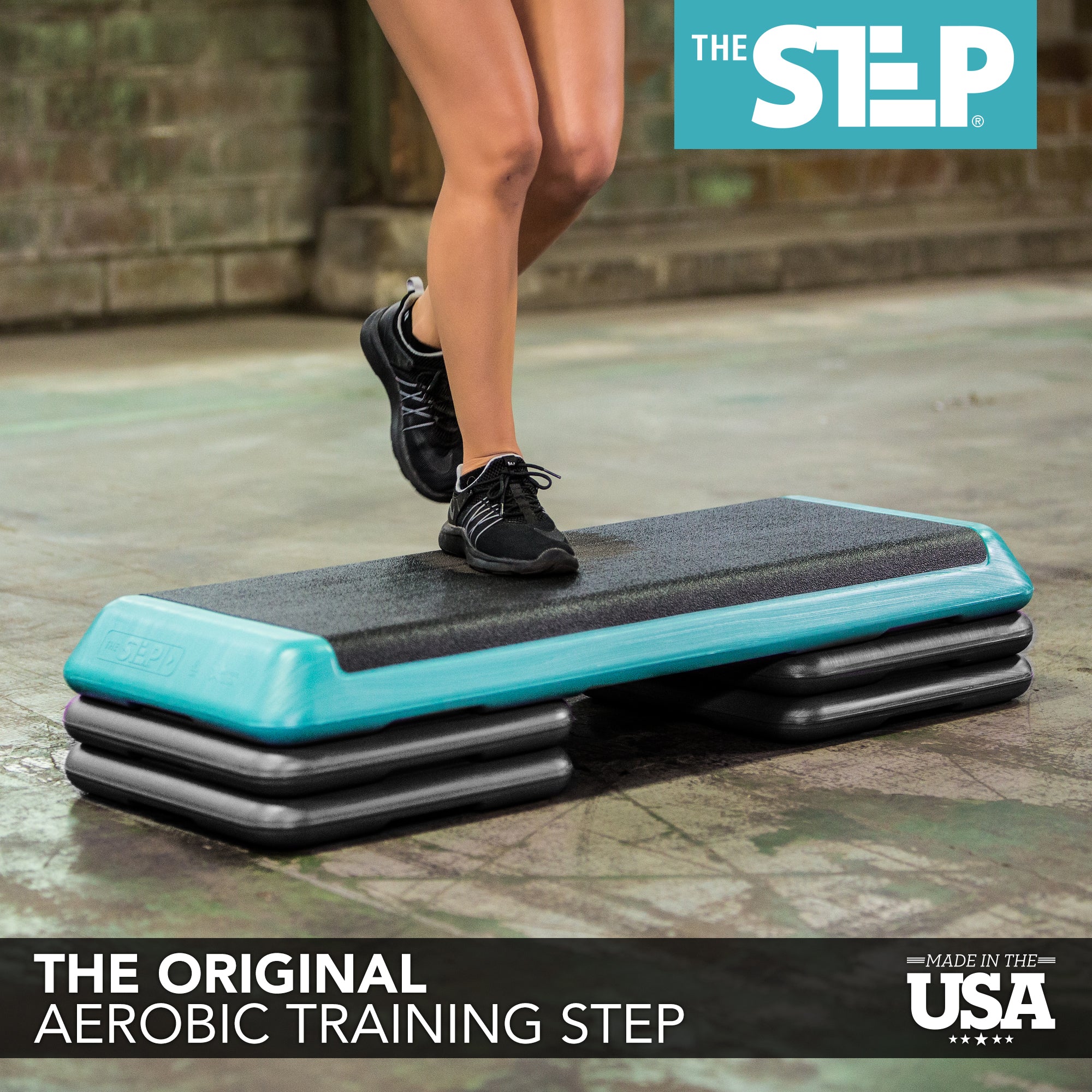 Original Health Club Step w/ (4) Original Risers - Teal