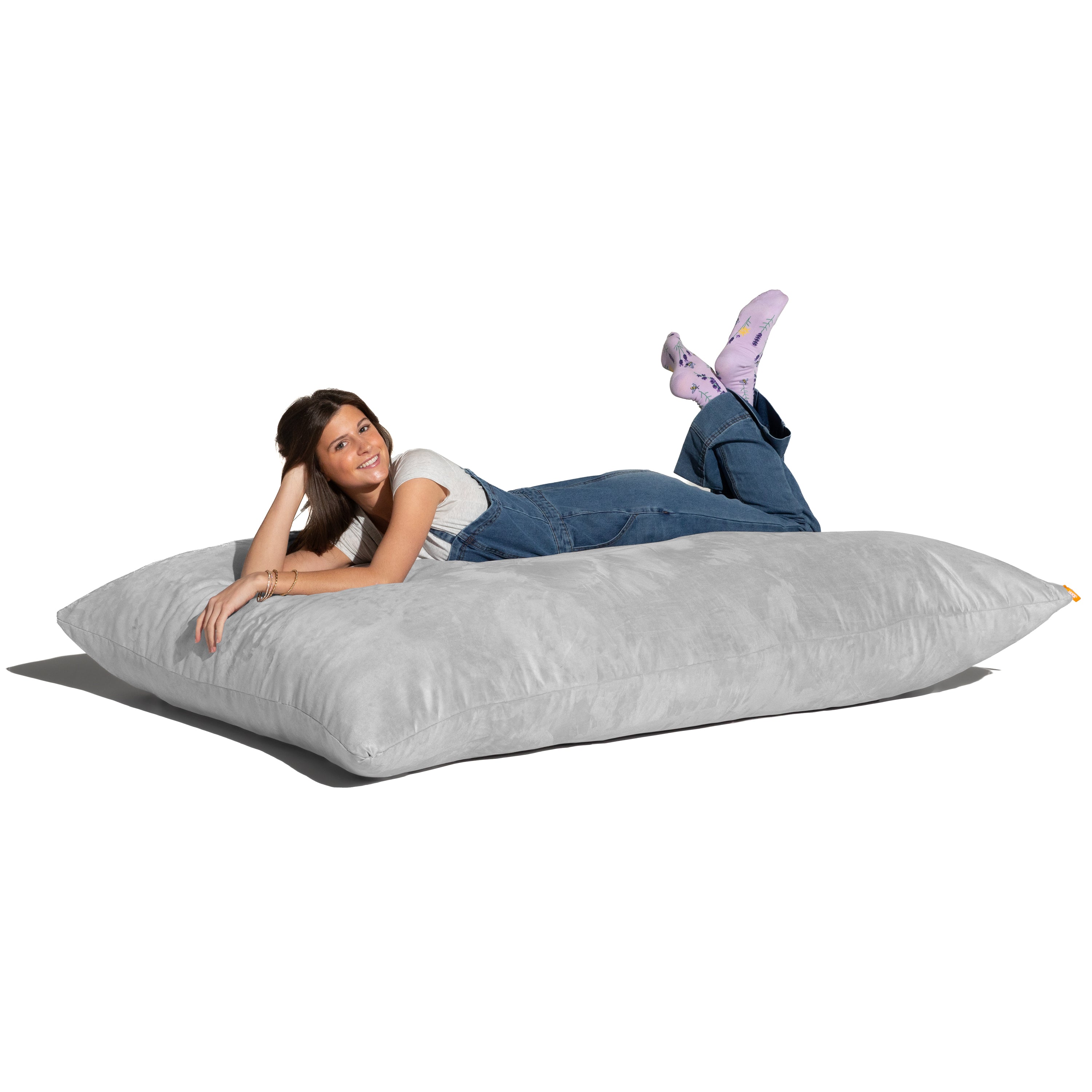 Jaxx Pillow Saxx 5.5-Foot - Huge Bean Bag Floor Pillow and Lounger, Platinum