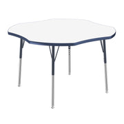 48" x 48" Clover Dry-Erase Activity Table with Adjustable Standard Swivel Glide Legs - Whiteboard/Navy