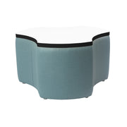 Pro Series Upholstered Cog Dry-Erase Ottoman Table 18" Height - Sky Blue Crosshatch/Whiteboard