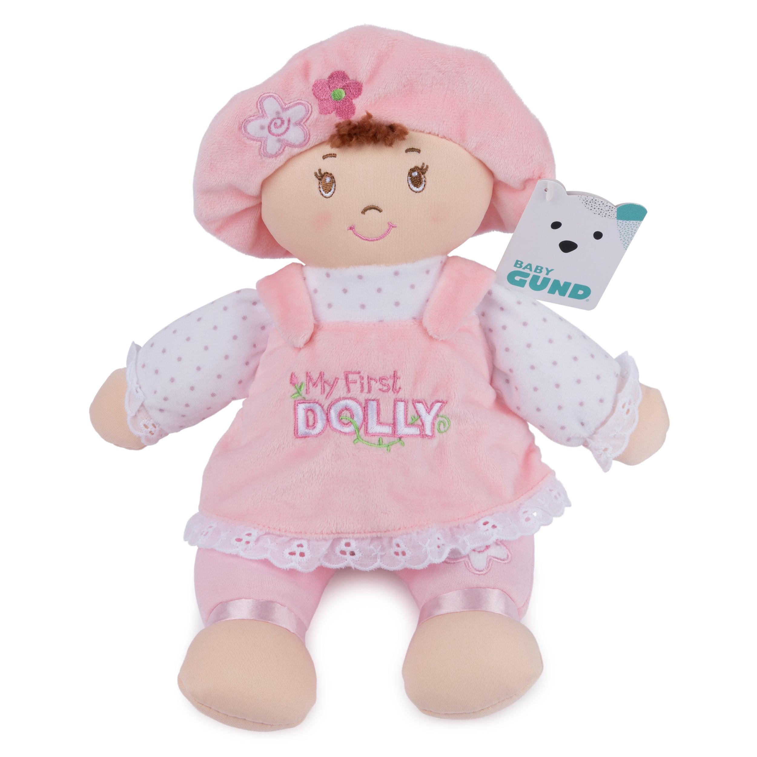 GUND Baby My First Dolly, Plush Doll for Babies and Toddlers, Pink/White, 13”