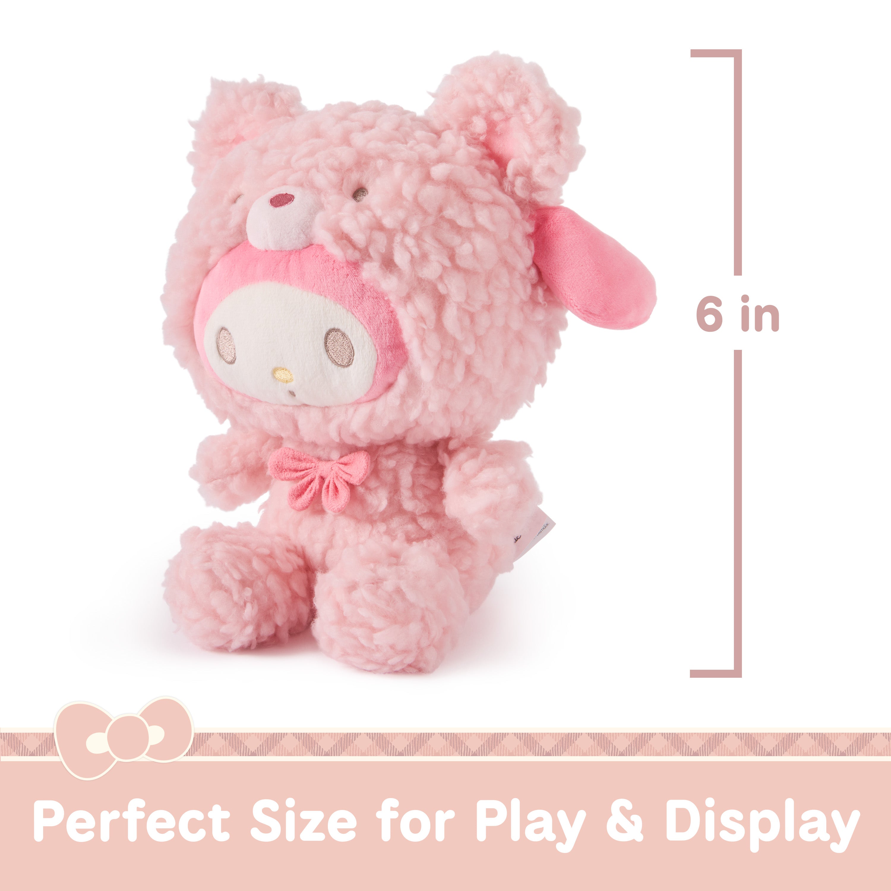 GUND Sanrio Official Hello Kitty and Friends My Melody Café Latte Teddy Bear Plush, Collectible Plush Toy, Stuffed Animal for Ages 1 and Up, Pink, 10”