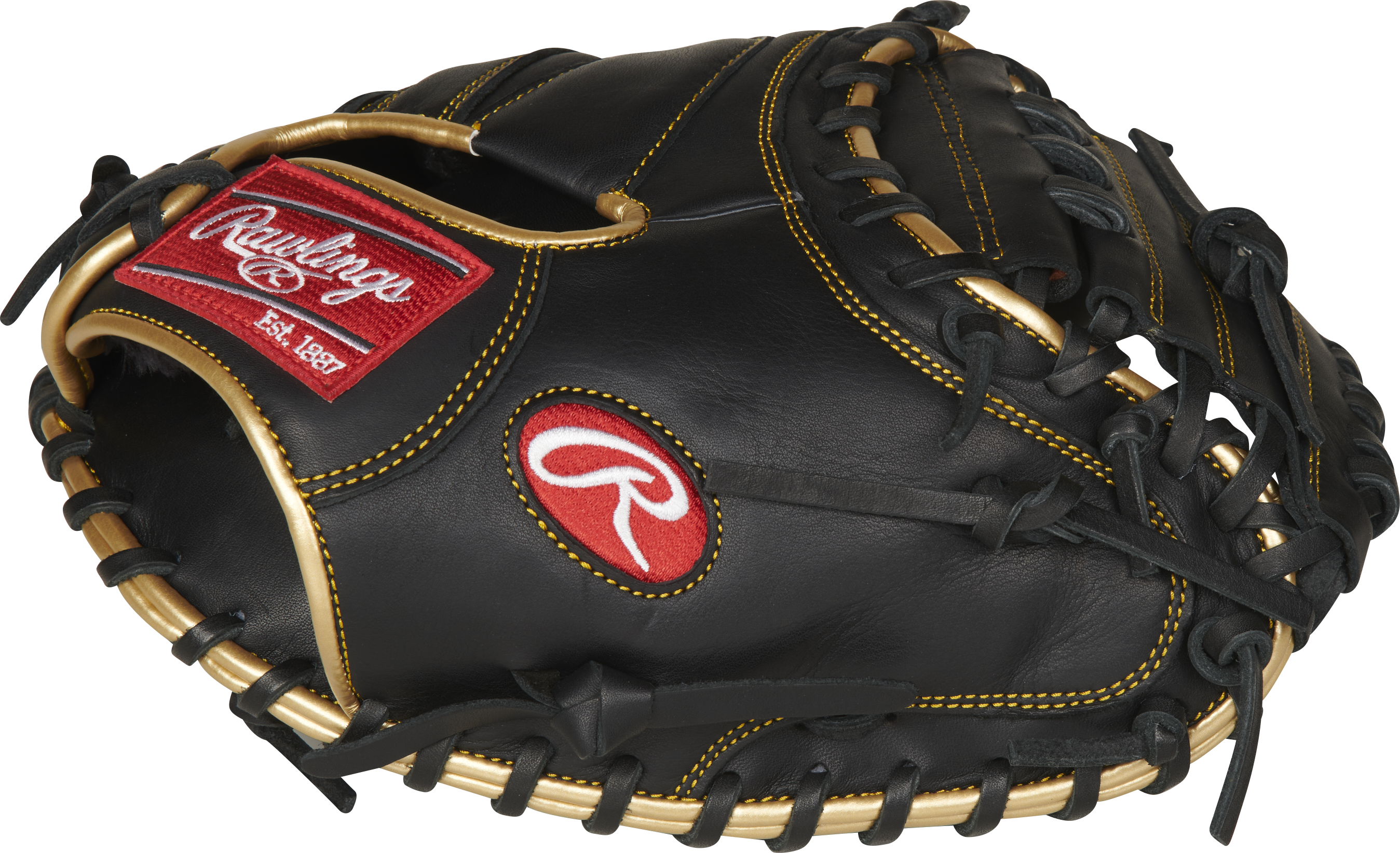 Rawlings R9 Baseball Series Catchers Mitt 32.5-Inch Baseball Glove - Right Hand Thrower - Black