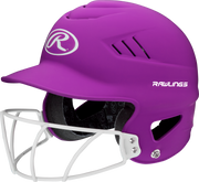 Rawlings Coolflo Highlighter Osfm Batting Helmet With Softball Face Guard - Neon Purple