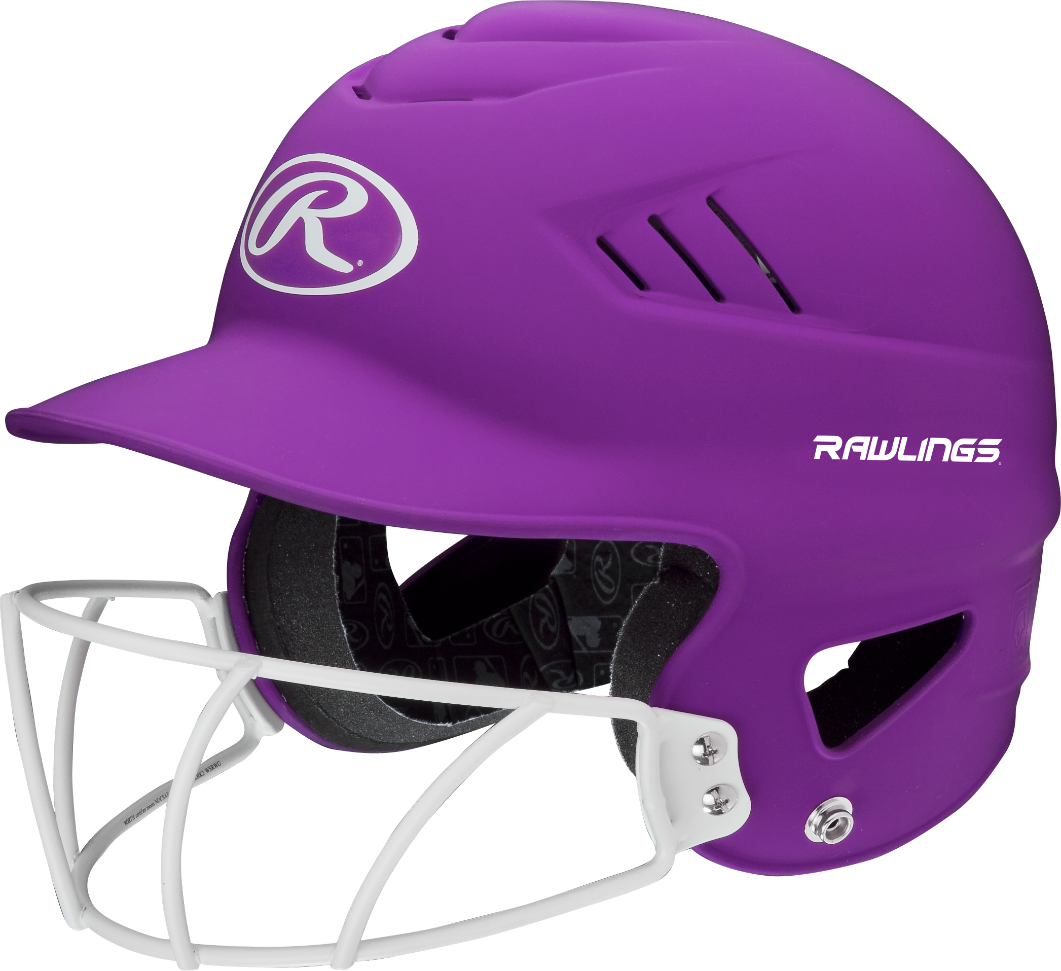 Rawlings Coolflo Highlighter Osfm Batting Helmet With Softball Face Guard - Neon Purple