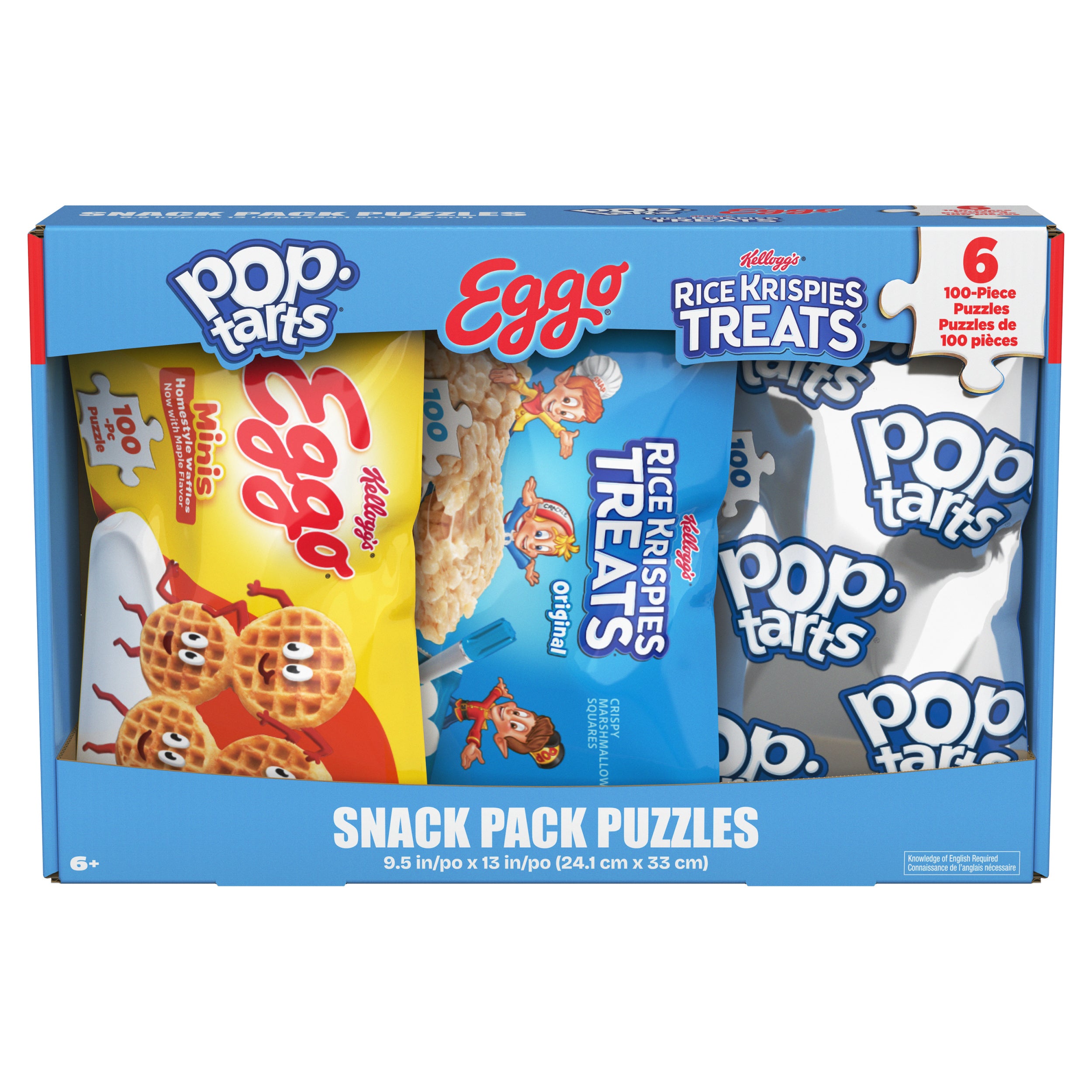 Spin Master Games, snack puzzles 6-pack, 100 Pieces Each, kids puzzle, With Eggo Waffles, Rice Krispies Treat & Pop Tarts, Preschool Toys for Girls & Boys, for Ages 6 & Up