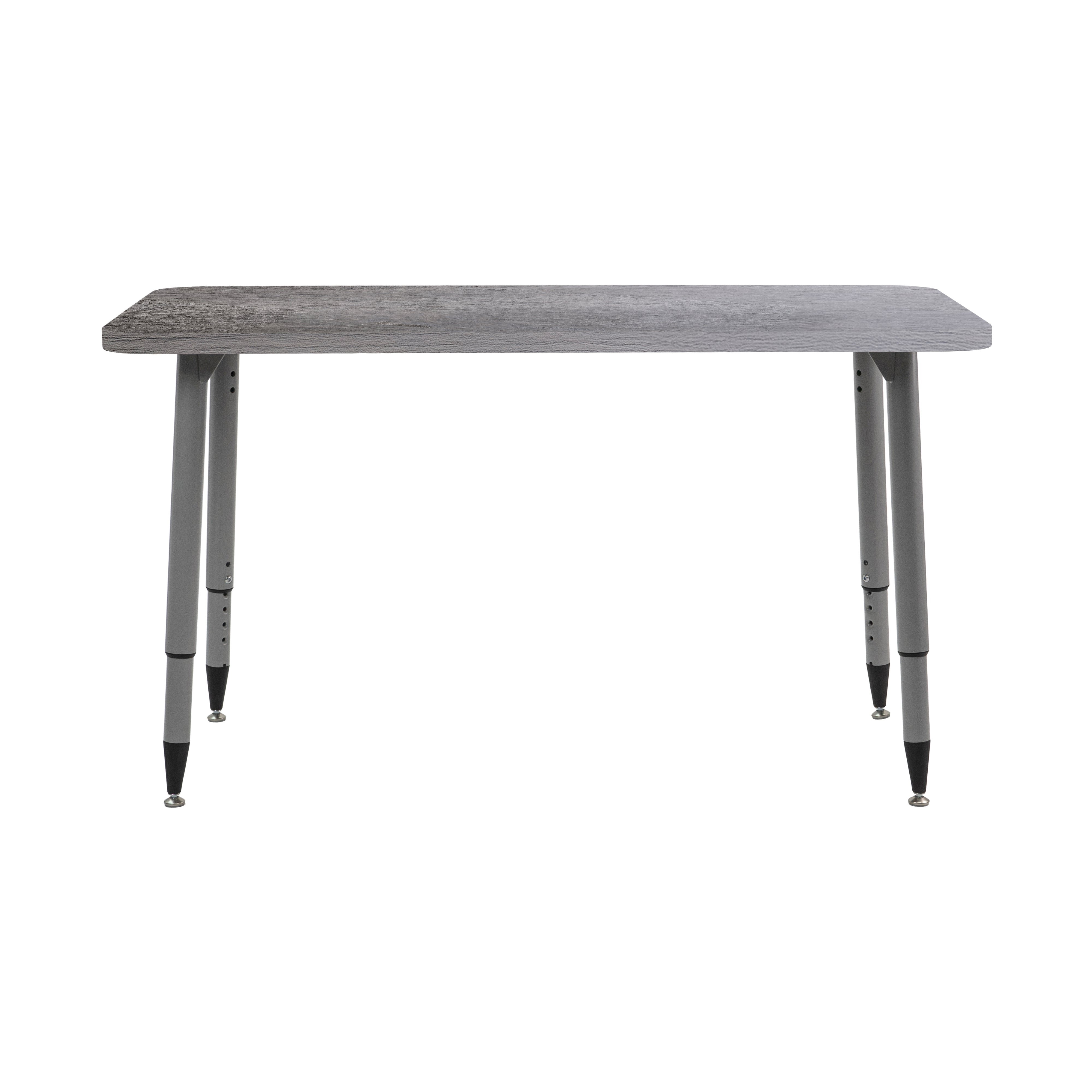 Adapte 24" x 48" Rectangle Woodgrain Activity Table with Adjustable Tapered Legs - Gray Wood/Silver