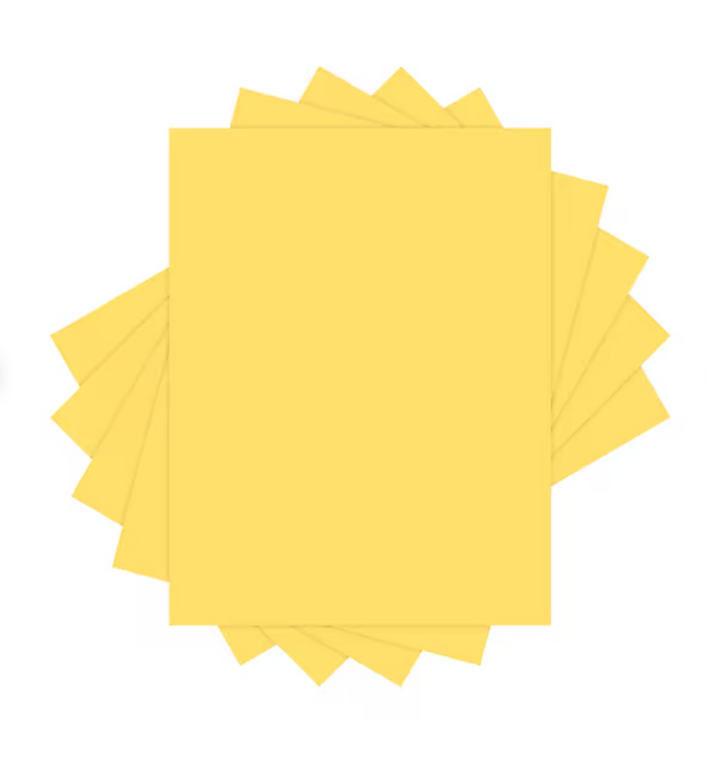 Goldenrod Vellum Bristol Cardstock, 8.5" x 11", 67 lb, 250 Sheets/Ream