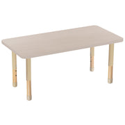 24" x 48" Rectangle Thermofused Activity Table with Adjustable Chunky Wood Legs - Asian Sand/Sand/Natural