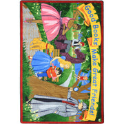 Good Books Make Great Friends 5'4" x 7'8" area rug in color Multi