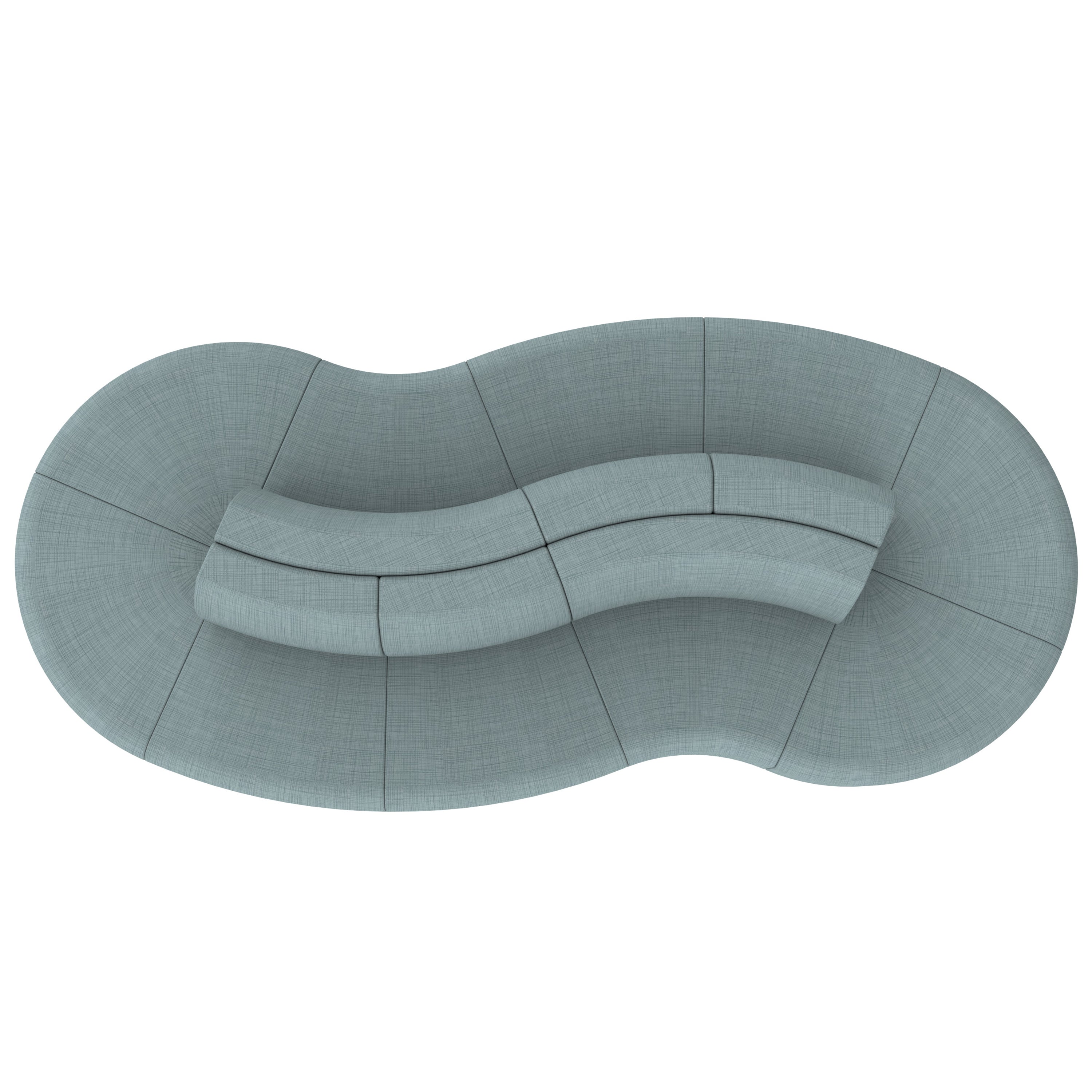Pro Series Connect Curved Wave Seating, 10-Piece Set - Sky Blue Crosshatch