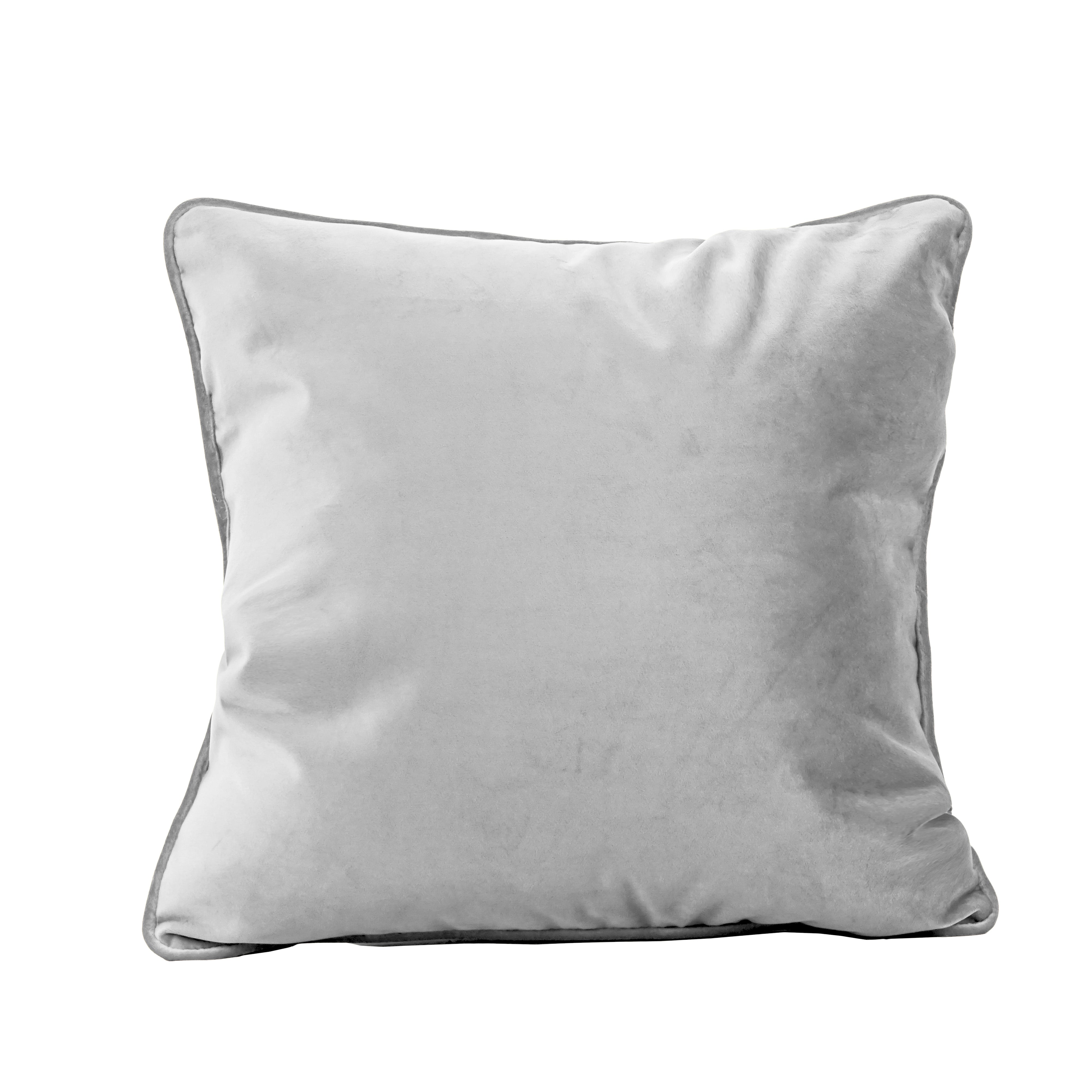 18" x 18" Square Microfiber Pillow with Piping, 2-Piece - Sterling