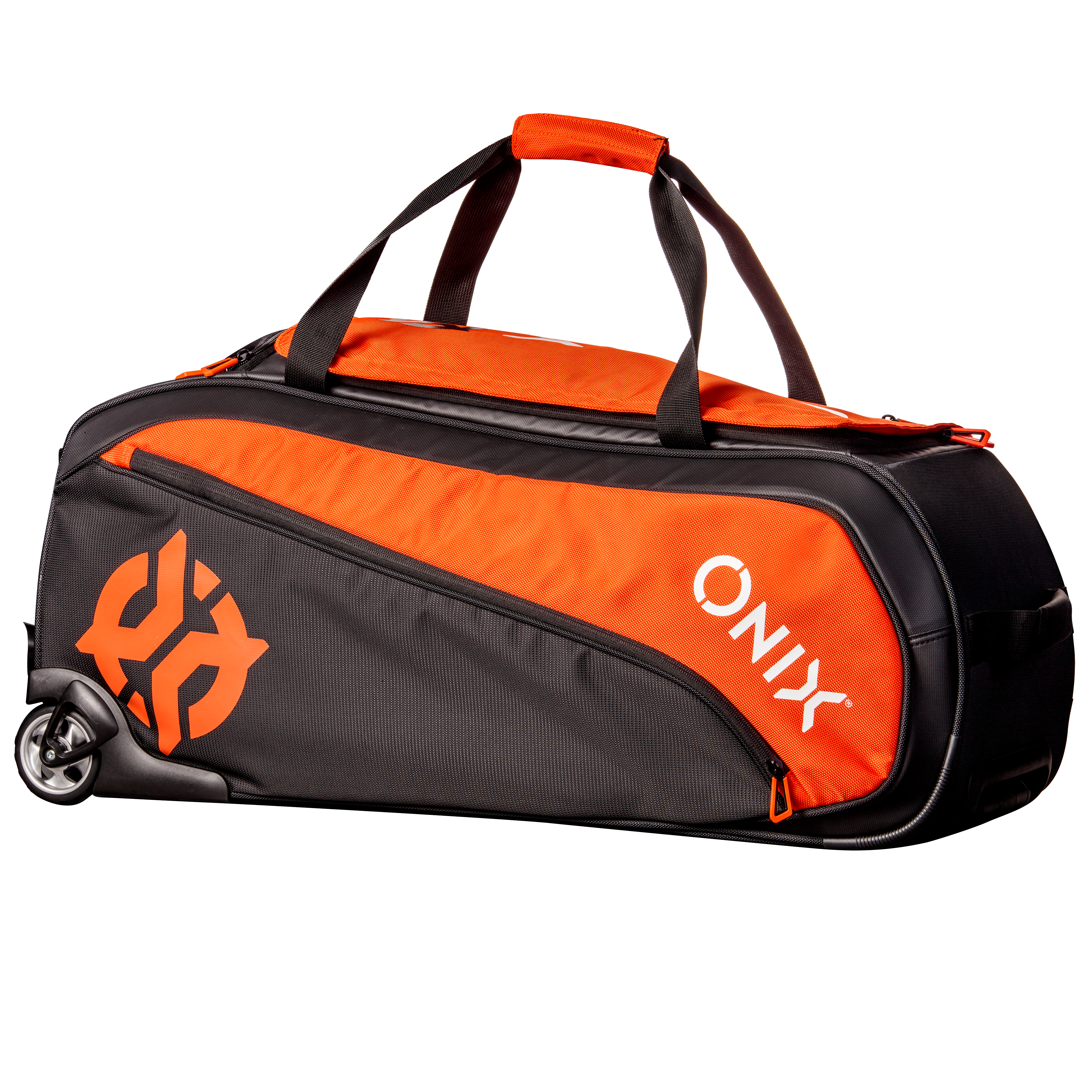 ONIX Pro Team Wheeled Duffel Bag — Orange/Black