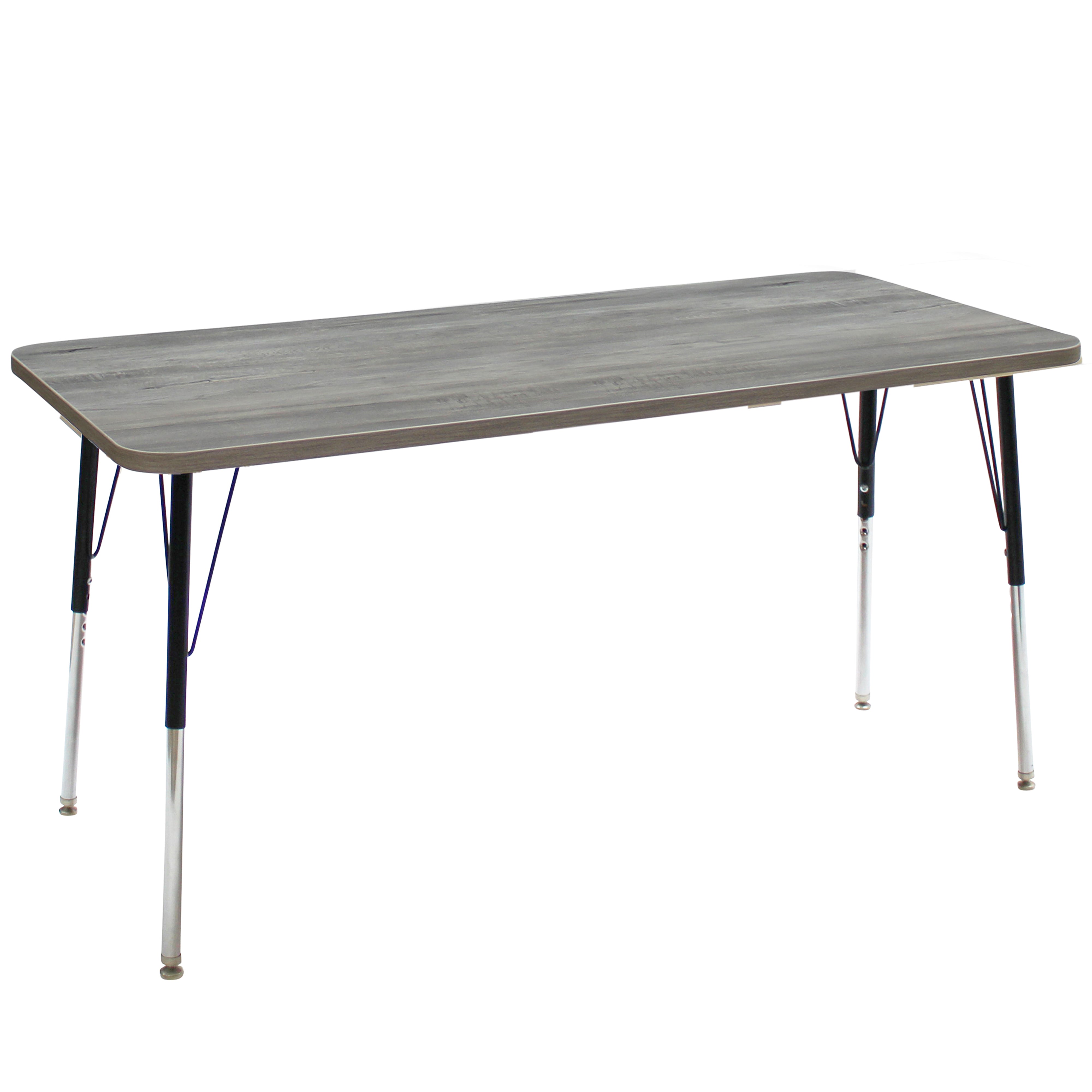24" x 60" Rectangle La Madera Activity Table with Standard Legs - Light Gray Wood/Black