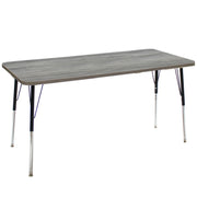 24" x 60" Rectangle La Madera Activity Table with Standard Legs - Light Gray Wood/Black