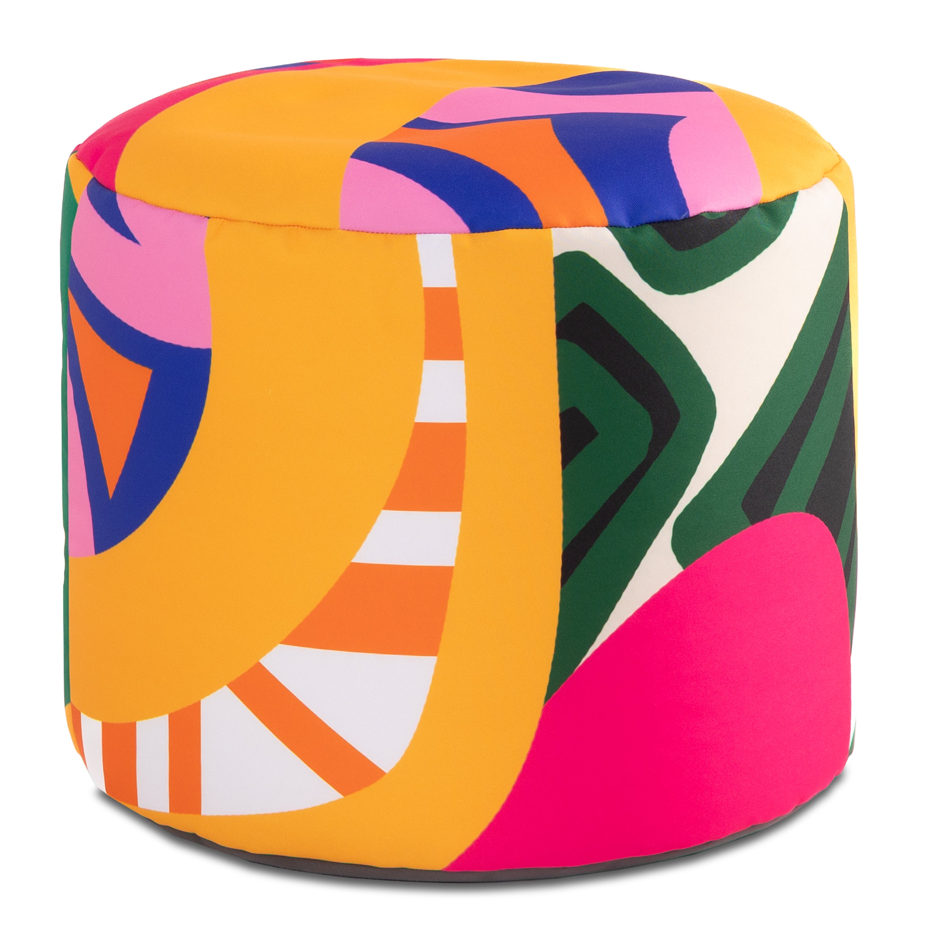 Jaxx Spring Indoor / Outdoor Bean Bag Pouf Ottoman, Zuri Multicolor Pattern