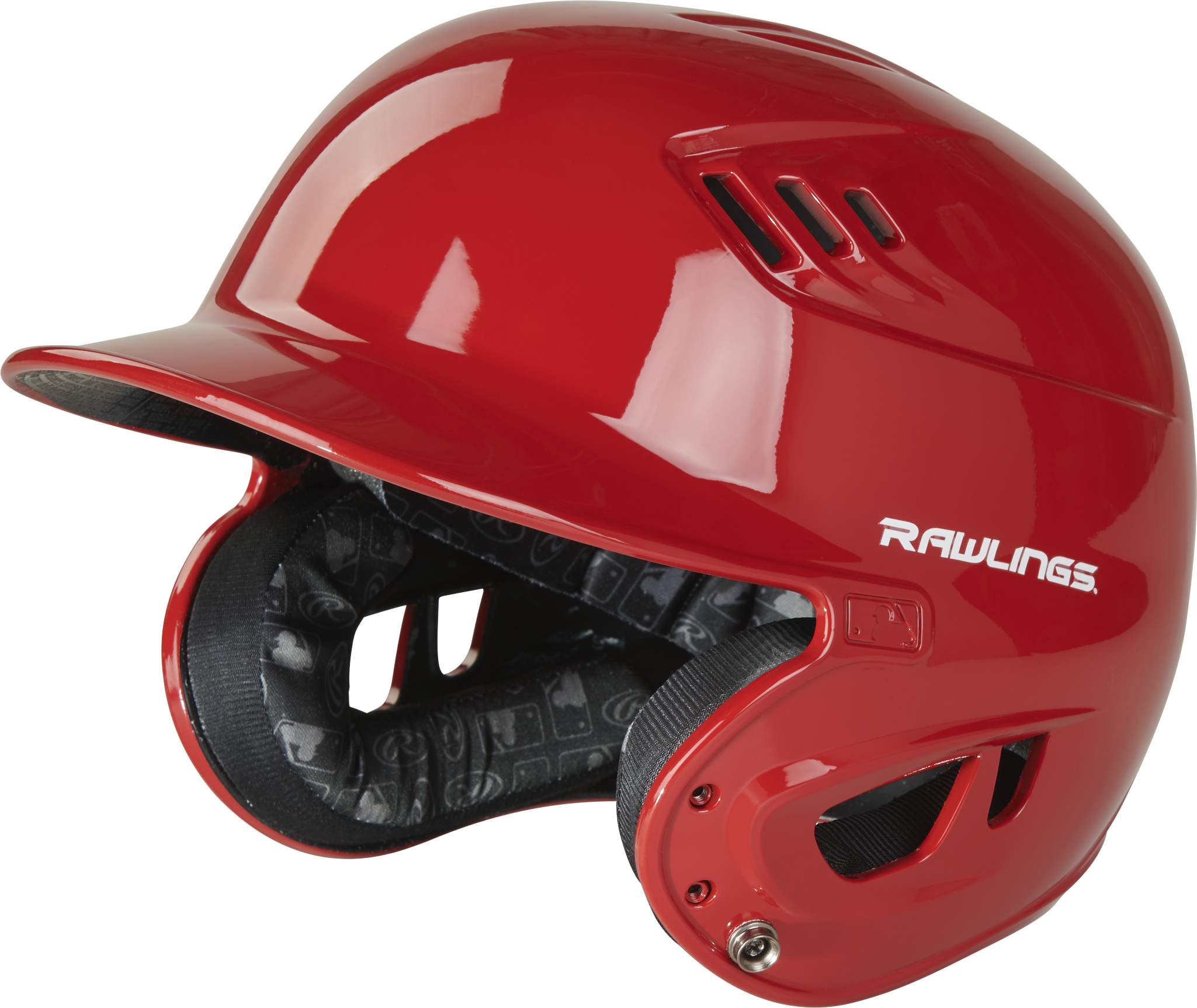 Rawlings R16 Gloss Senior 1-Tone Baseball Helmet - Scarlet