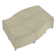 Pro Series Rustic Connect Edged Ripple Backless Seating, 6-Piece Set - Almond