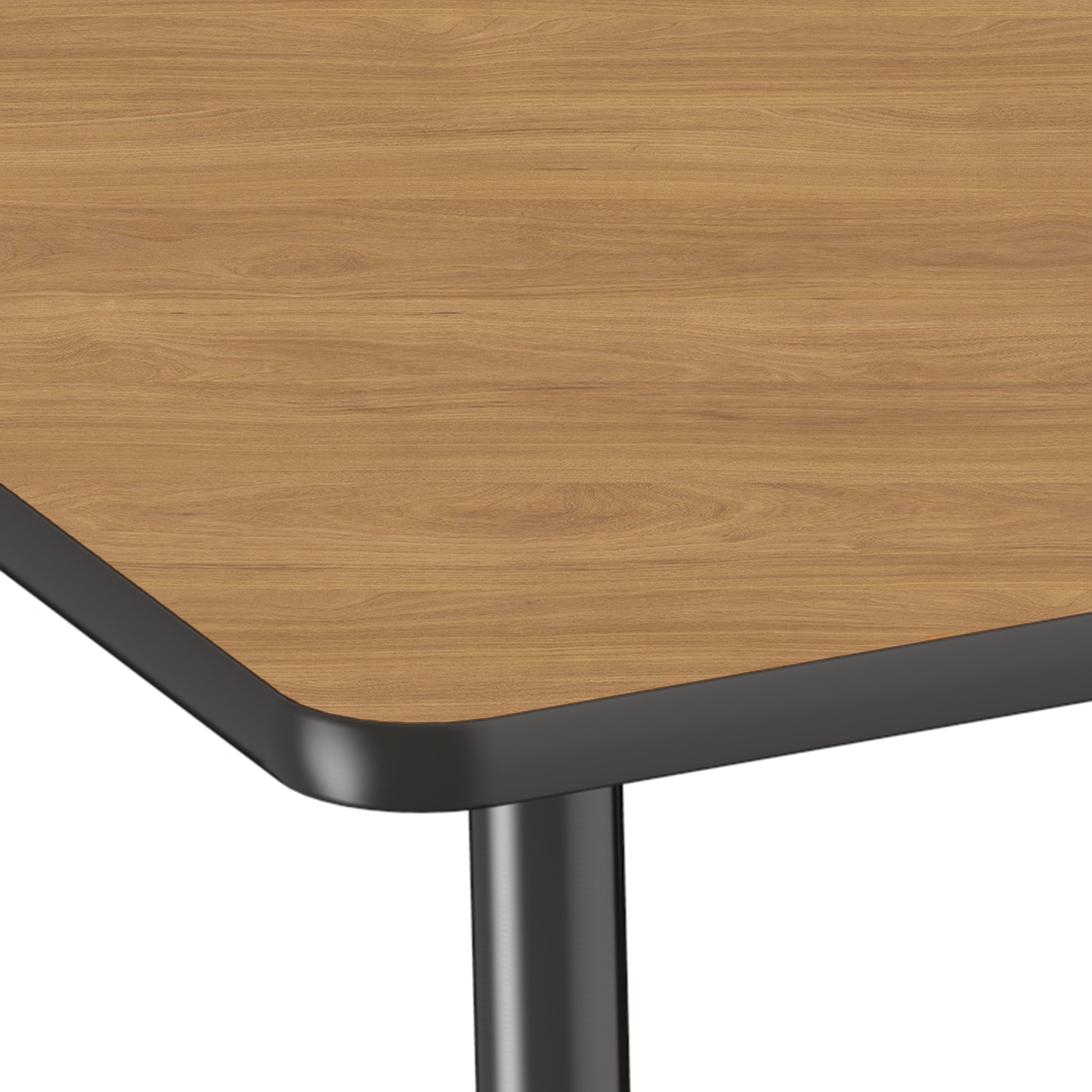Adapte 48" x 72" Kidney Thermofused Activity Table with Adjustable Tapered Legs - Pasadena Oak/Black