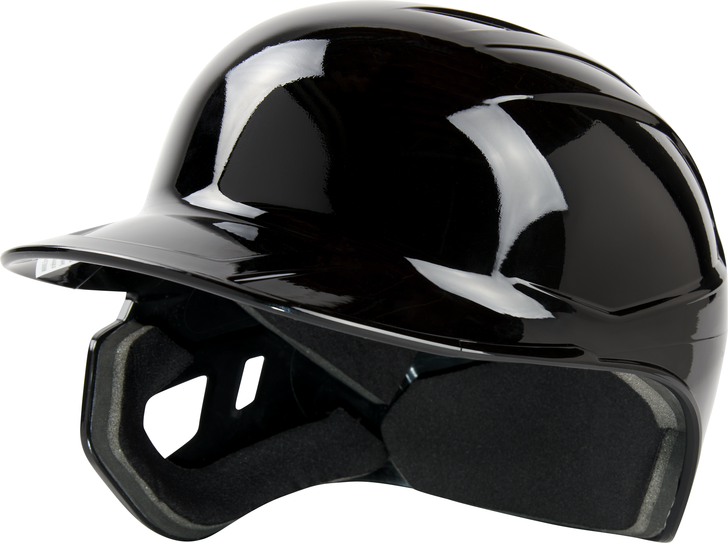 Rawlings Mach Adult Gloss Left Handed Batter Single Ear Batting Helmet - Small - Black