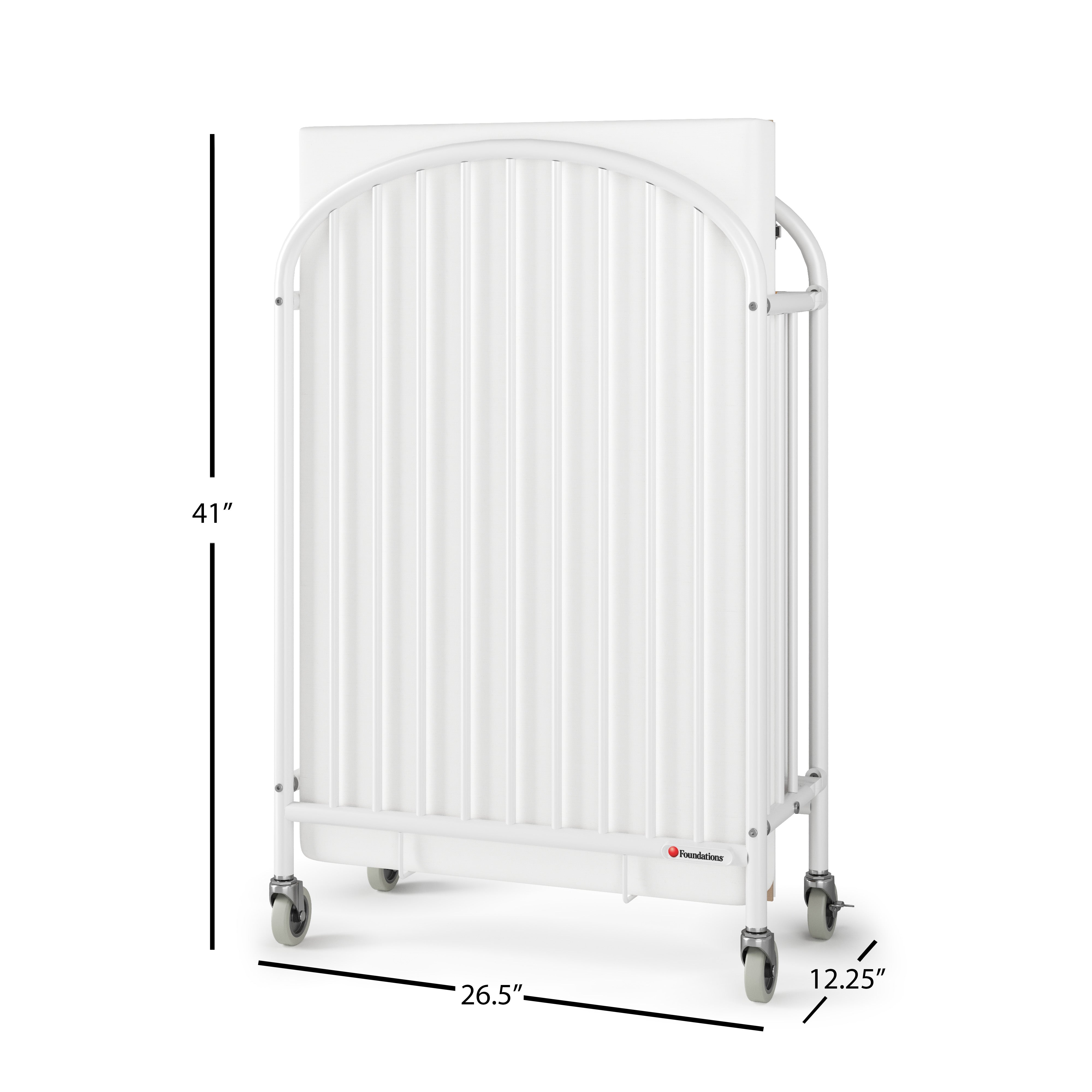 Pinnacle Steel Folding Compact Crib, White