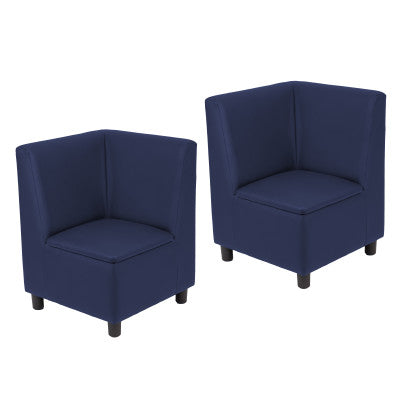 Kid Comfort Collective Modular Corner Chairs, 2-Piece - Navy