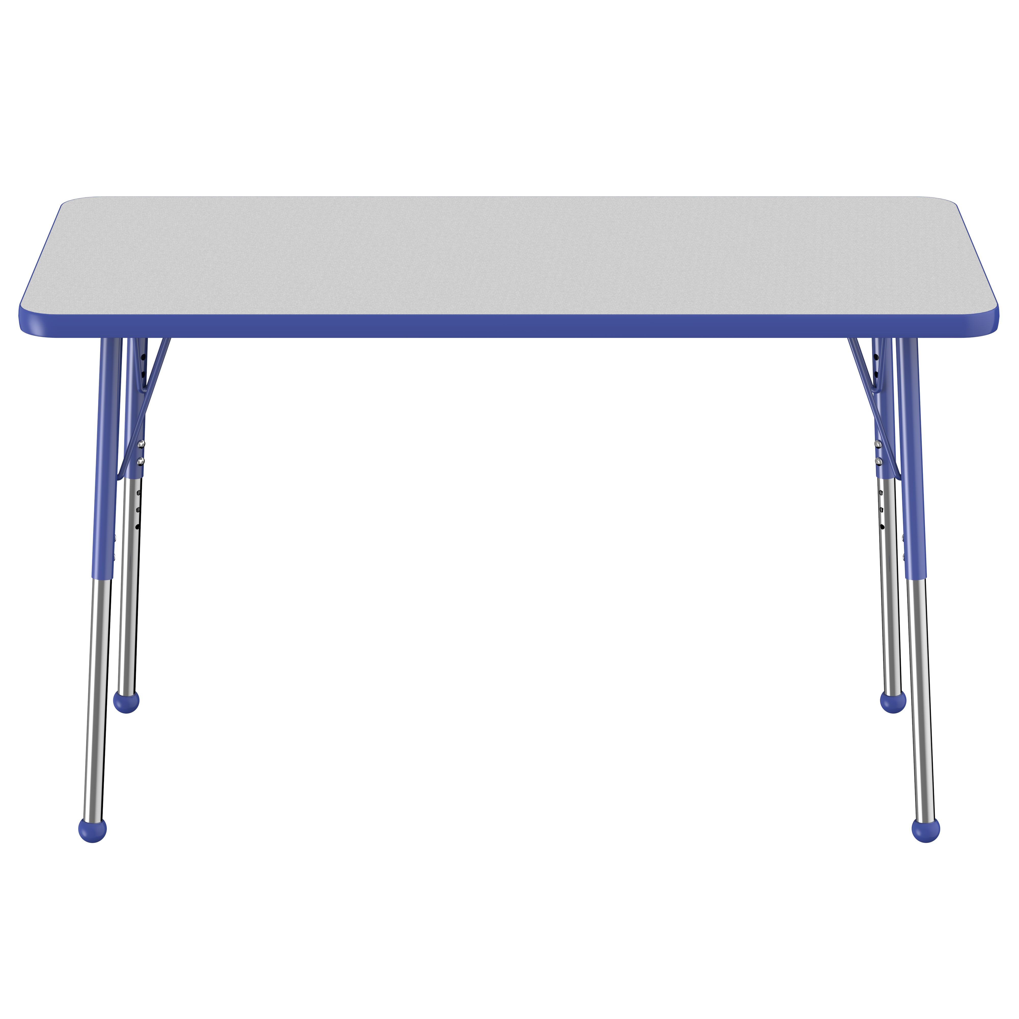 24" x 48" Rectangle T-Molding Activity Table with Adjustable Standard Ball Glide Legs - Gray/Blue