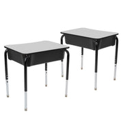 18" x 24" Belly Curve Open Front Desk with Book Box, 2-pack - Gray/Black