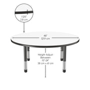 48" Round Collaborative Dry-Erase Activity Table with Adjustable Chunky Legs - Whiteboard/Black