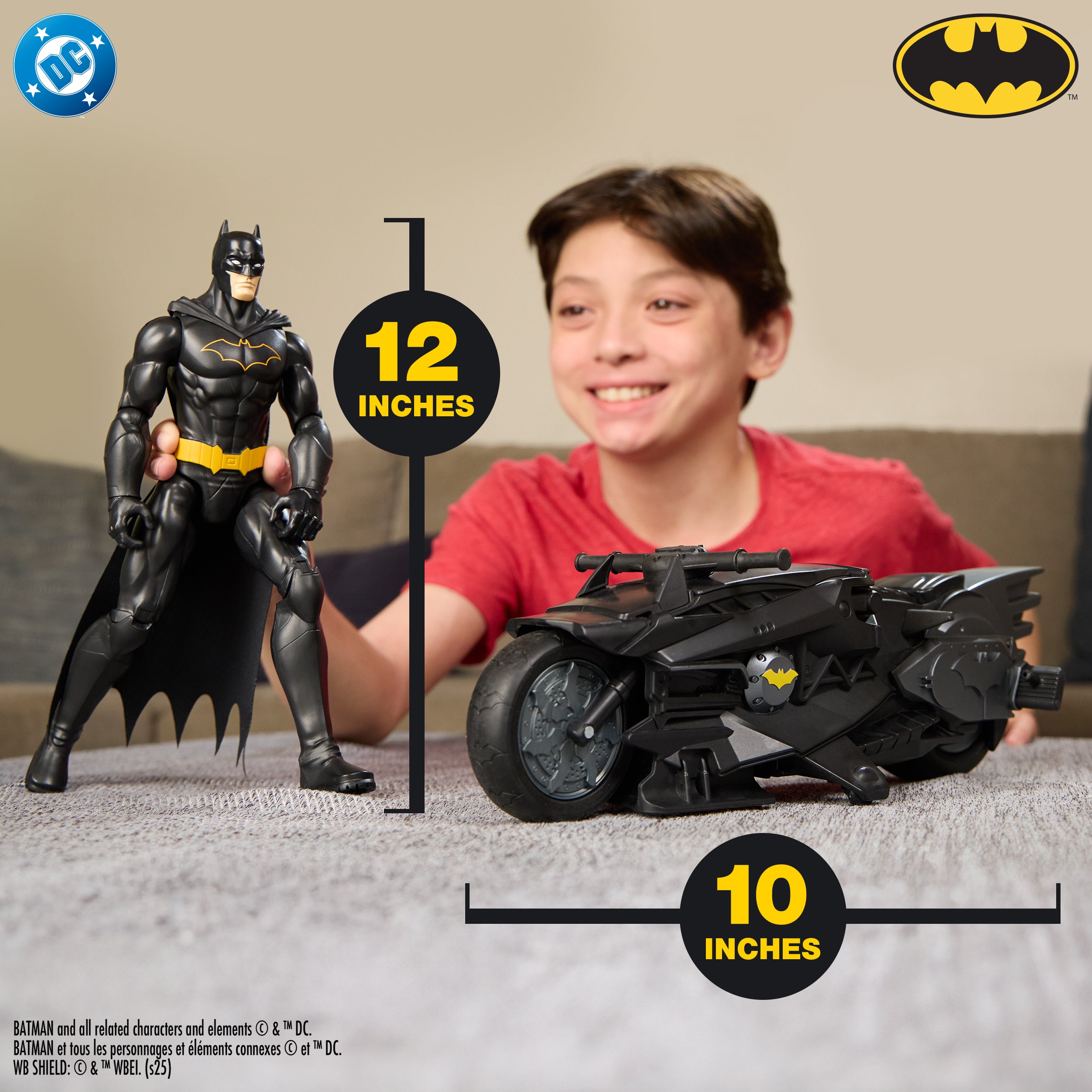 DC Comics, Batman Stealth Remote Control Batcycle with 12" Batman Action Figure, Super Hero Kids Toys for Boys and Girls Ages 4 & Up