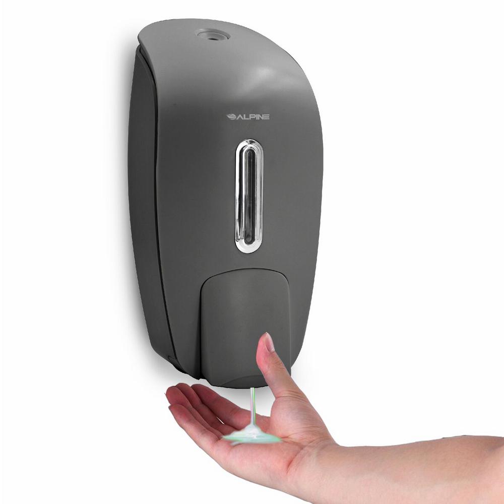 Alpine Industries 425-GRY Soap & Hand Sanitizer Dispenser, Surface Mounted, 800 ml Capacity, Gray