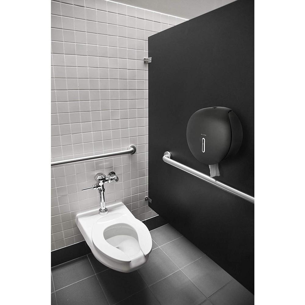 Gray Plastic Single Roll Jumbo Toilet Paper Dispenser 2 Pack