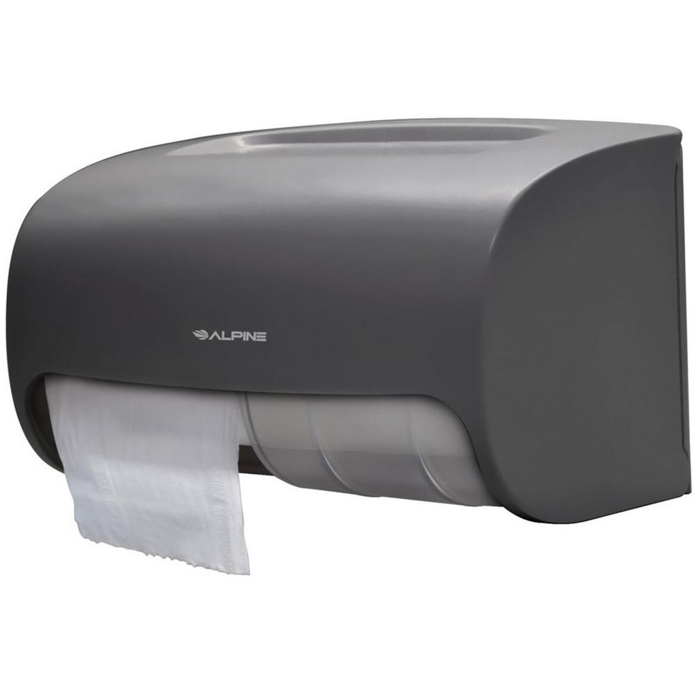 Side-by-Side Double Roll Toilet Tissue Dispenser, Gray