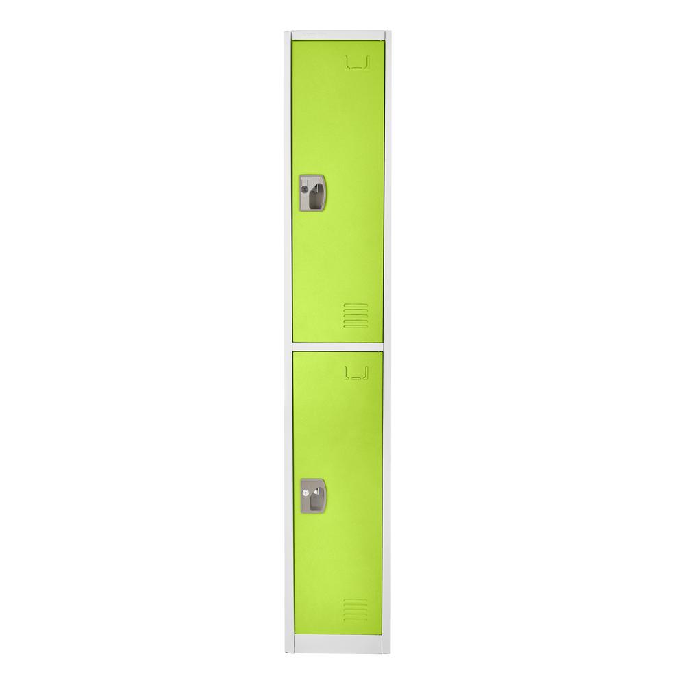 72 in. x 12 in. x 12 in. Double-Compartment Steel Tier Key Lock Storage Locker in Green (4-Pack)