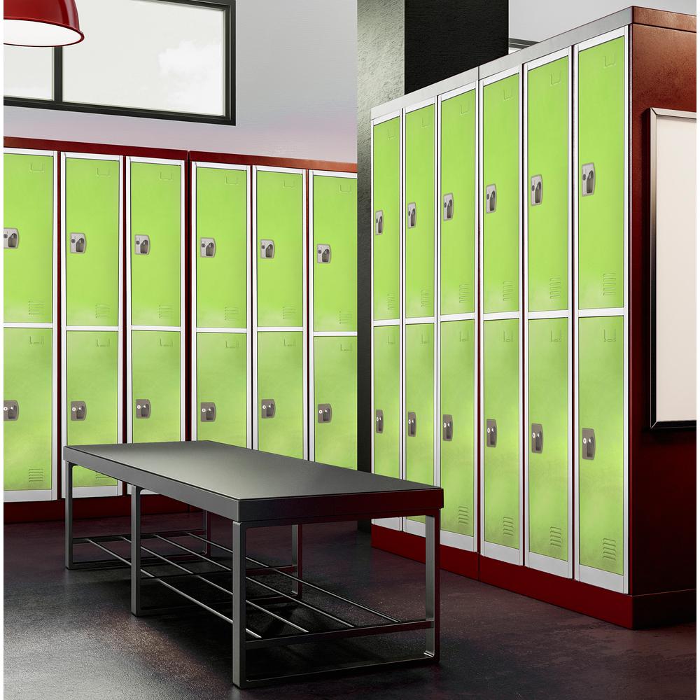 72 in. x 12 in. x 12 in. Double-Compartment Steel Tier Key Lock Storage Locker in Green (4-Pack)