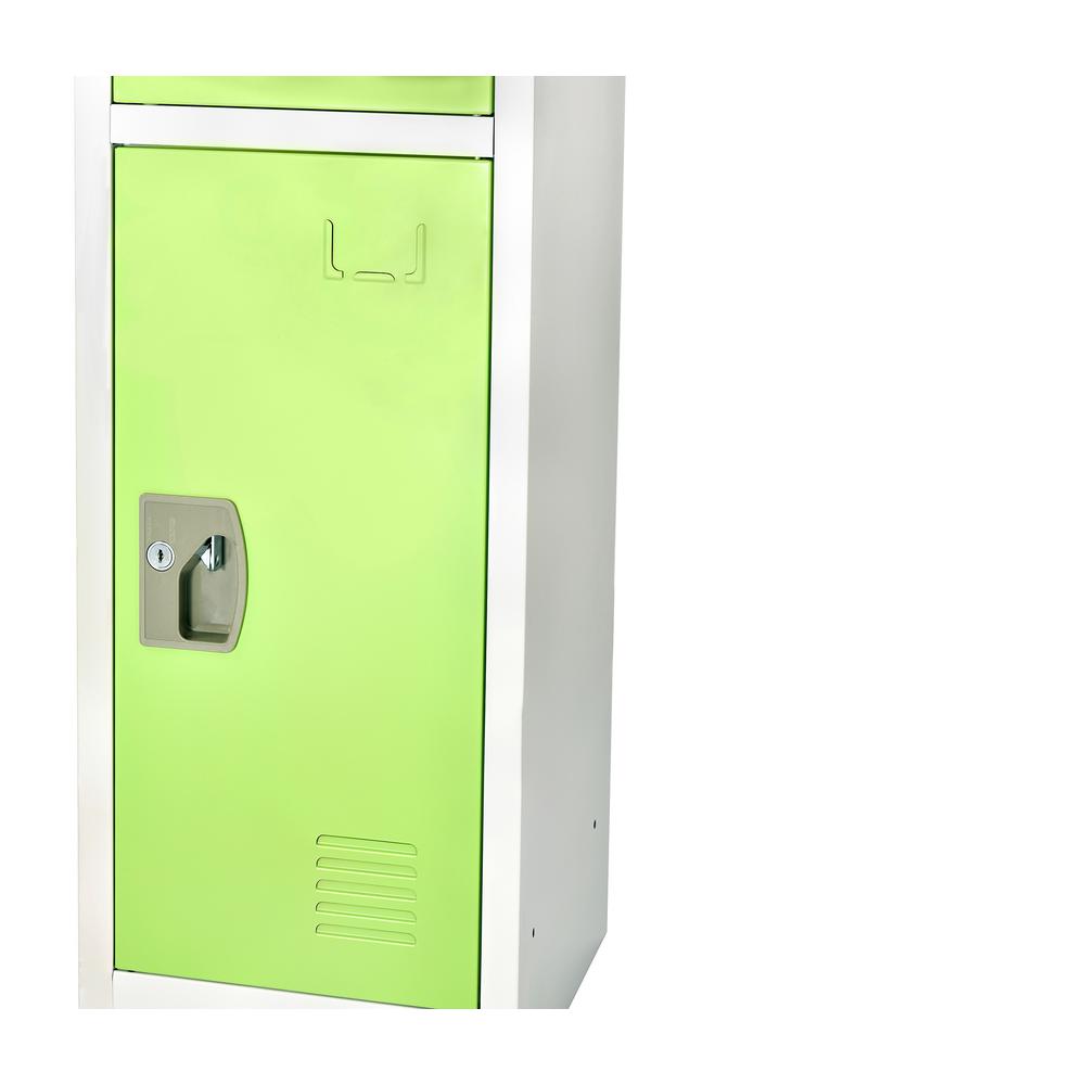 72 in. x 12 in. x 12 in. Triple-Compartment Steel Tier Key Lock Storage Locker in Green 2 Pack